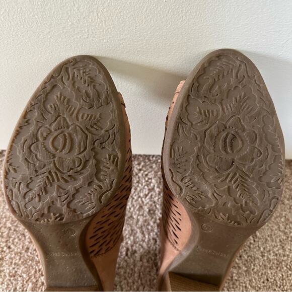 Josef Seibel Bonnie Clogs Mules Heels Perforated Peep Toe Sz EU 41 US 10 - 10.5 - Picture 15 of 16